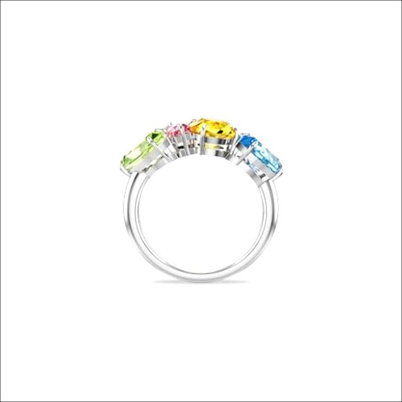 Rhodium Plated Crystal Cocktail Ring Size 18 Pave Setting